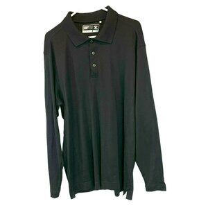 Cutter & Buck Men's Long Sleeve Black Knit Dry Tec Moisture Wicking Shirt XL